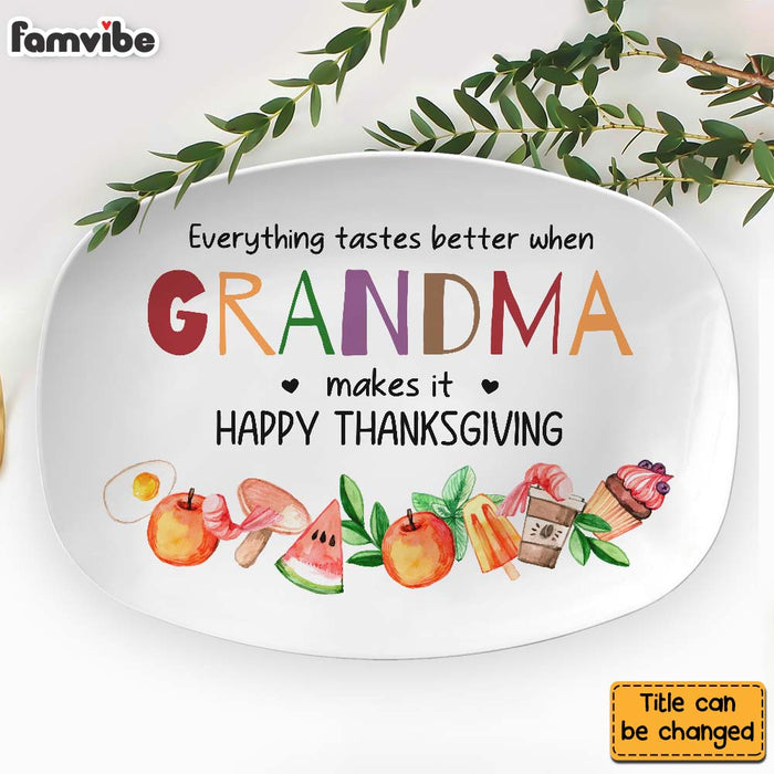 Personalized Grandma Kitchen Gift Everything Tastes Better Plate 28585 1