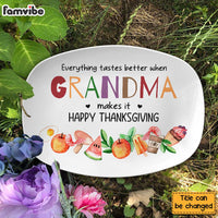 Personalized Grandma Kitchen Gift Everything Tastes Better Plate 28585 thumb 1