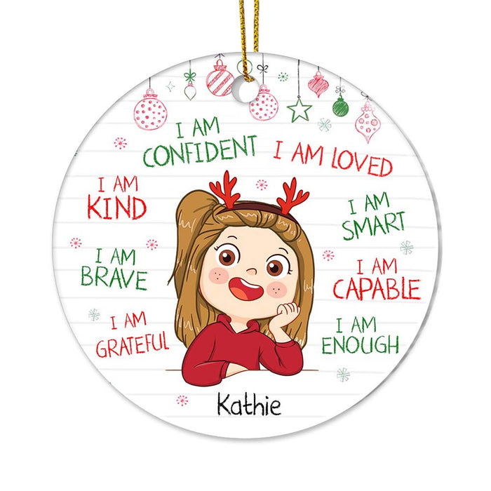 Personalized Gift For Granddaughter I Am Kind Circle Ornament 28586 1