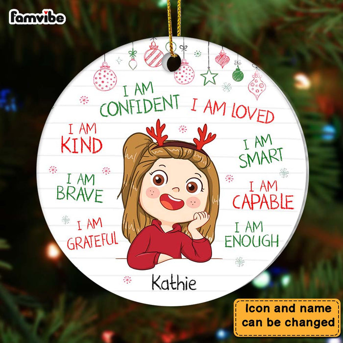 Personalized Gift For Granddaughter I Am Kind Circle Ornament 28586 1