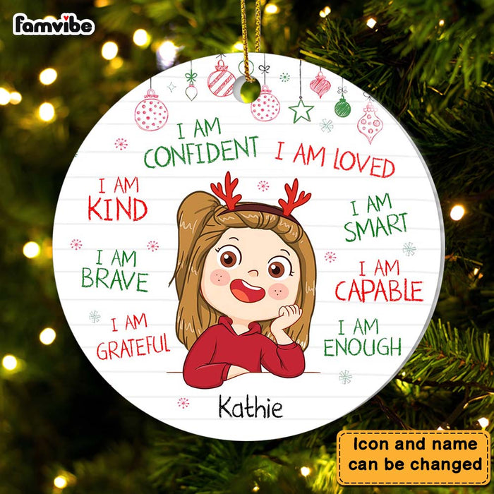 Personalized Gift For Granddaughter I Am Kind Circle Ornament 28586 1