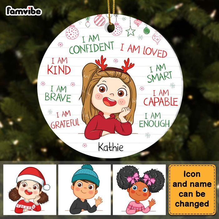 Personalized Gift For Granddaughter I Am Kind Circle Ornament 28586 1