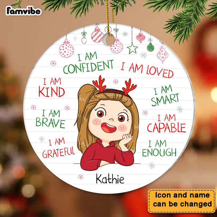 Personalized Gift For Granddaughter I Am Kind Circle Ornament 28586 1
