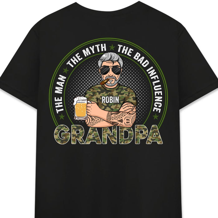 Personalized Grandpa The Man The Myth The Bad Influence Shirt 28593 1