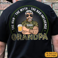 Personalized Grandpa The Man The Myth The Bad Influence Shirt 28593 thumb 1