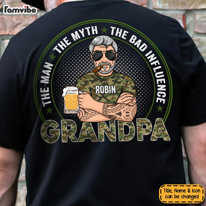 Personalized Grandpa The Man The Myth The Bad Influence Shirt 28593 1