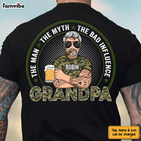 Personalized Grandpa The Man The Myth The Bad Influence Shirt 28593 thumb 1