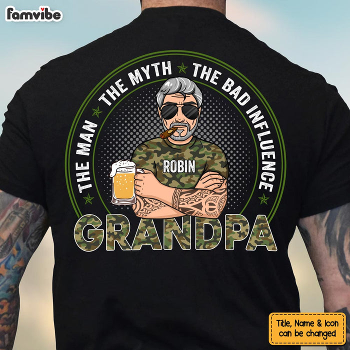 Personalized Grandpa The Man The Myth The Bad Influence Shirt 28593 1