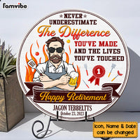 Personalized Retirement Gift For Grandpa Round Wood Sign 28596 thumb 1