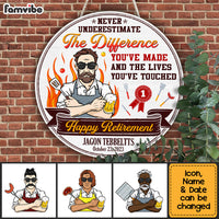 Personalized Retirement Gift For Grandpa Round Wood Sign 28596 thumb 1