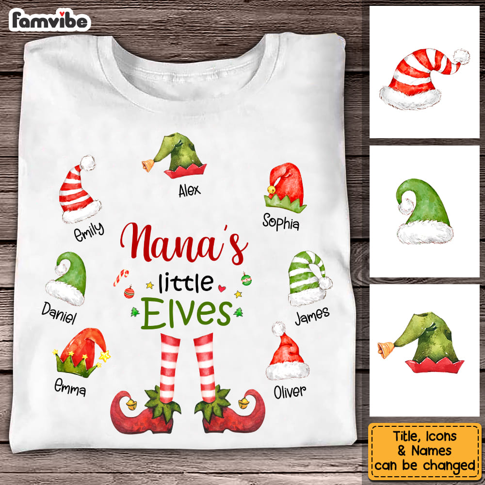 Personalized Christmas Gift For Grandma Little Elves Shirt Hoodie Sweatshirt 28598 Mockup 4