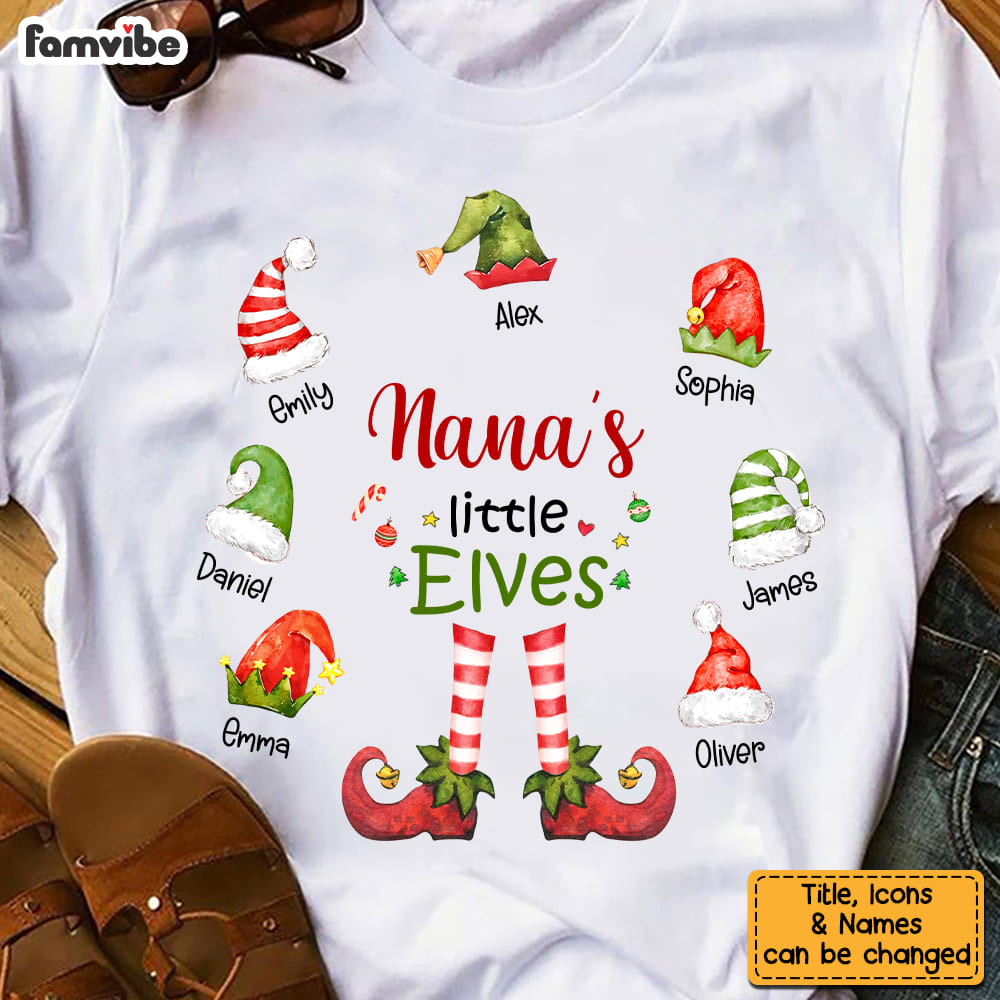 Personalized Christmas Gift For Grandma Little Elves Shirt Hoodie Sweatshirt 28598 Mockup 4