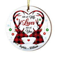 Personalized Gift For Couple Deers All Of Me Loves All Of You Circle Ornament 28599 thumb 1