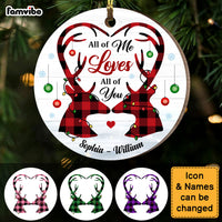Personalized Gift For Couple Deers All Of Me Loves All Of You Circle Ornament 28599 thumb 1