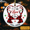 Personalized Gift For Couple Deers All Of Me Loves All Of You Circle Ornament 28599 1