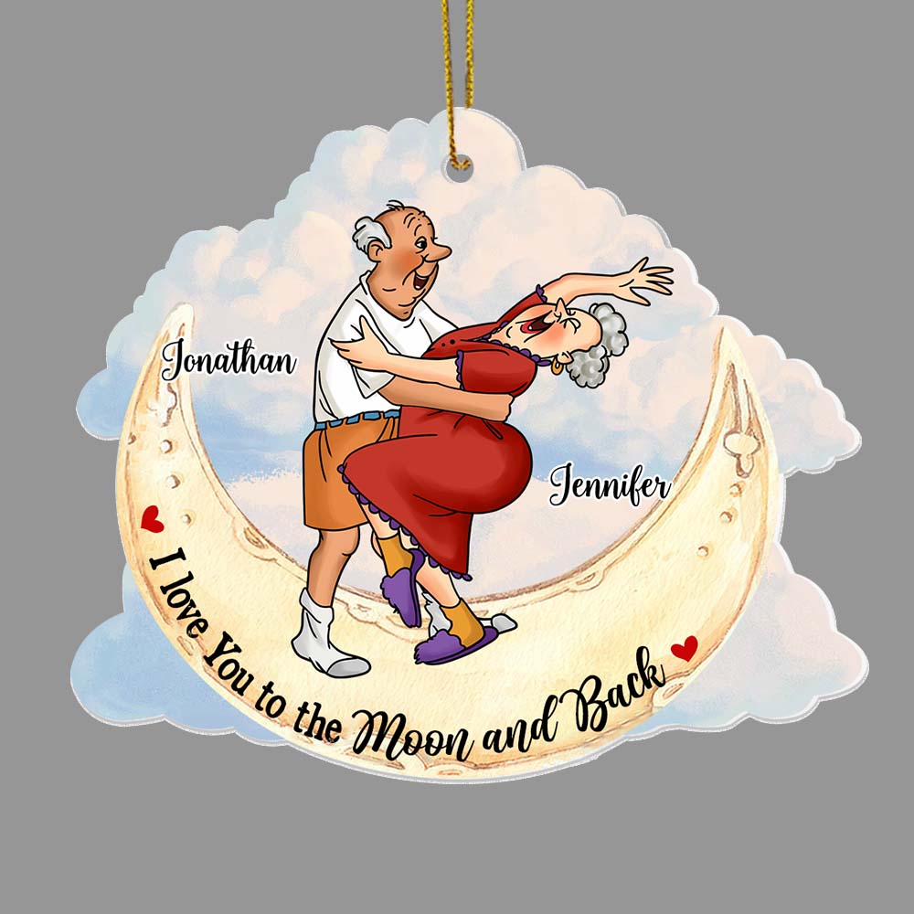 Personalized I Love You To The Moon And Back Couple Ornament 28600 Primary Mockup
