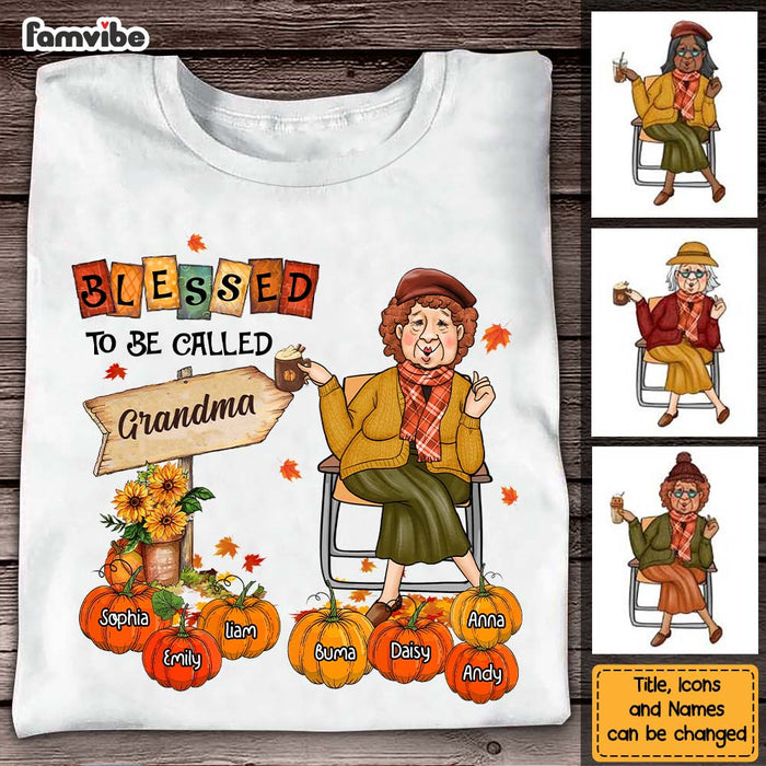 Personalized Blessed To Be Called Grandma Fall Gift For Grandma Shirt - Hoodie - Sweatshirt 28603 1