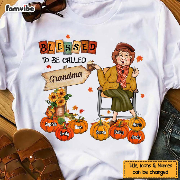 Personalized Blessed To Be Called Grandma Fall Gift For Grandma Shirt - Hoodie - Sweatshirt 28603 1