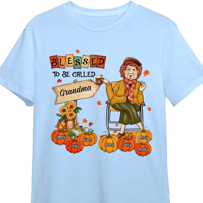 Personalized Blessed To Be Called Grandma Fall Gift For Grandma Shirt - Hoodie - Sweatshirt 28603 1