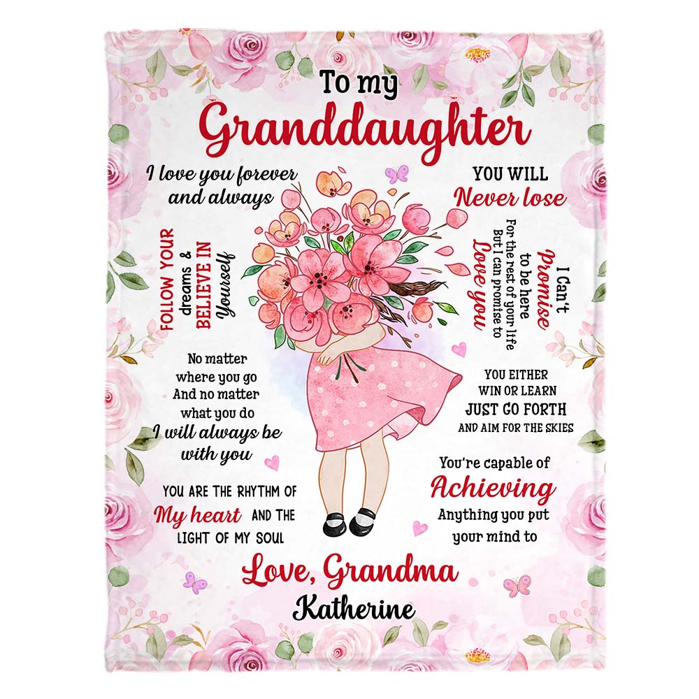 Personalized Gift For Granddaughter From Grandma I Love You Forever Blanket 28605 Primary Mockup