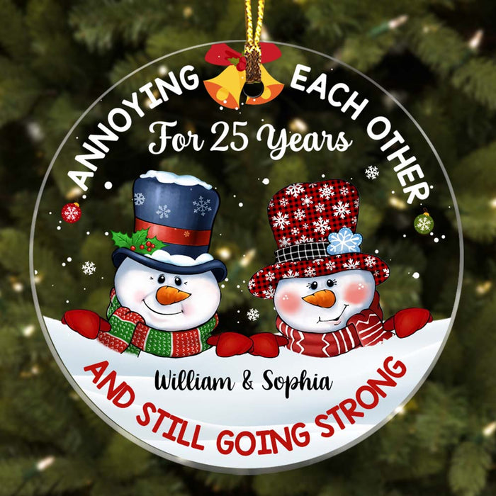Personalized Annoying Each Other For And Still Going Strong Couple Circle Ornament 28606 1