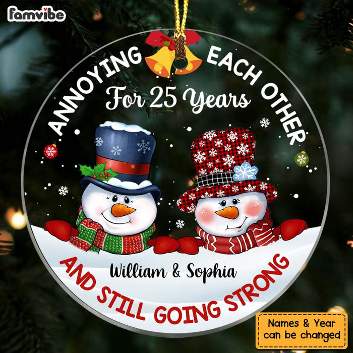 Personalized Annoying Each Other For And Still Going Strong Couple Circle Ornament 28606 1