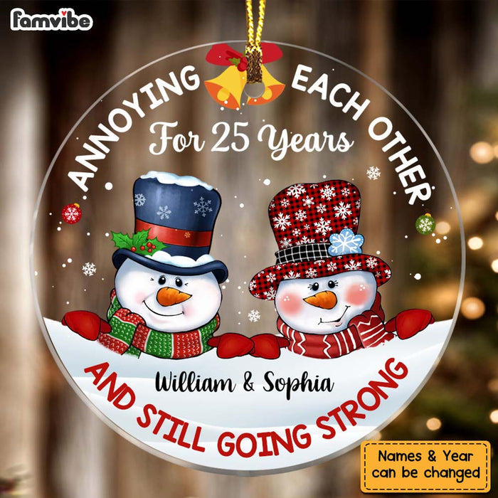 Personalized Annoying Each Other For And Still Going Strong Couple Circle Ornament 28606 1