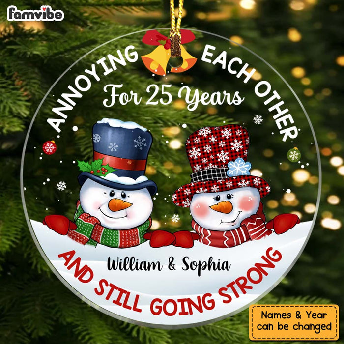 Personalized Annoying Each Other For And Still Going Strong Couple Circle Ornament 28606 1