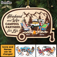 Personalized Gift For Old Couple Camping Partners For Life Ornament 28609 thumb 1