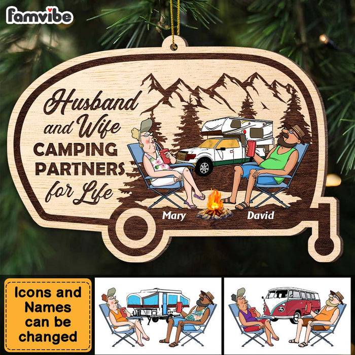 Personalized Gift For Old Couple Camping Partners For Life Ornament 28609 1