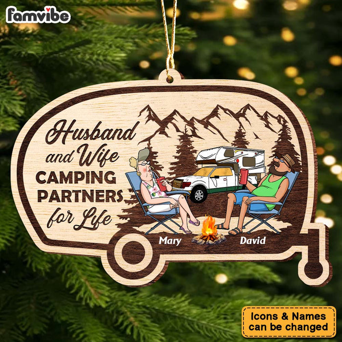 Personalized Gift For Old Couple Camping Partners For Life Ornament 28609 1