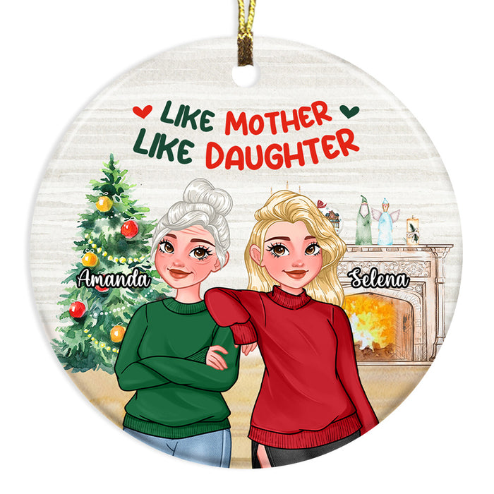 Personalized Christmas Gift For Mom And Daughter Circle Ornament 28610 1
