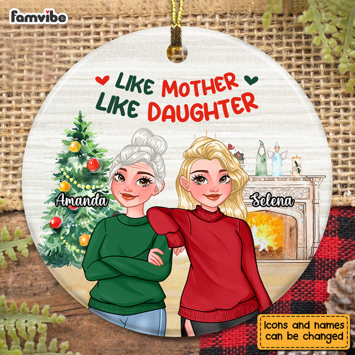 Personalized Christmas Gift For Mom And Daughter Circle Ornament 28610 1