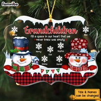 Personalized  Grandparents Snowman Grandchildren In Our Heart Benelux Ornament 28612 thumb 1