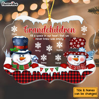 Personalized  Grandparents Snowman Grandchildren In Our Heart Benelux Ornament 28612 thumb 1