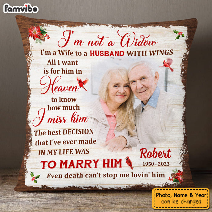 Personalized Memorial Christmas Gift For Wife Loss Husband Cardinal Pillow 28616 1