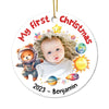 Personalized Gift For Baby Newborn My First Christmas Circle Ornament 28619 1