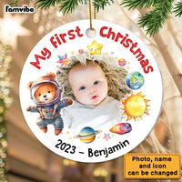 Personalized Gift For Baby Newborn My First Christmas Circle Ornament 28619 thumb 1
