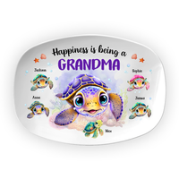 Personalized Gift For Nana Turtle Happiness Is Being A  Grandma Plate 28621 thumb 1