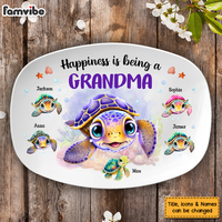 Personalized Gift For Nana Turtle Happiness Is Being A  Grandma Plate 28621 thumb 1