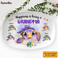 Personalized Gift For Nana Turtle Happiness Is Being A  Grandma Plate 28621 thumb 1