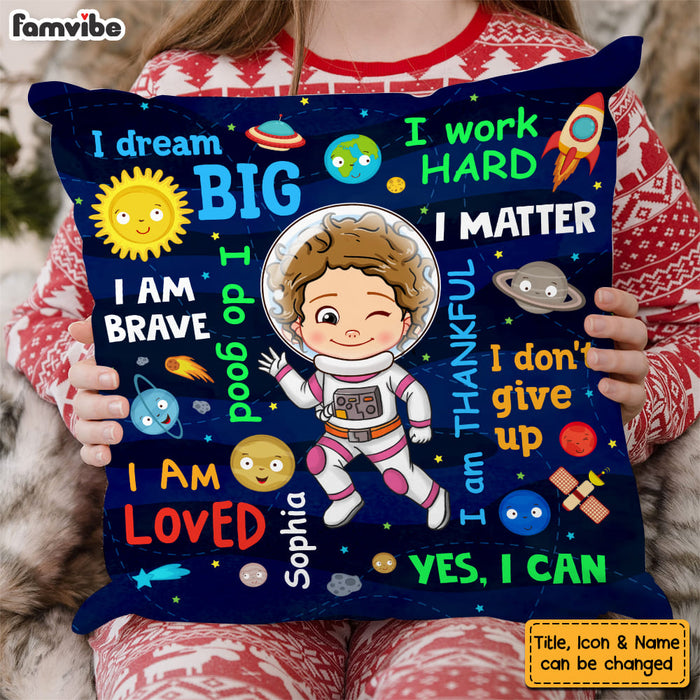 Personalized Gift For Grandson Astronaut Outer Space Dream Big Pillow 30684 1