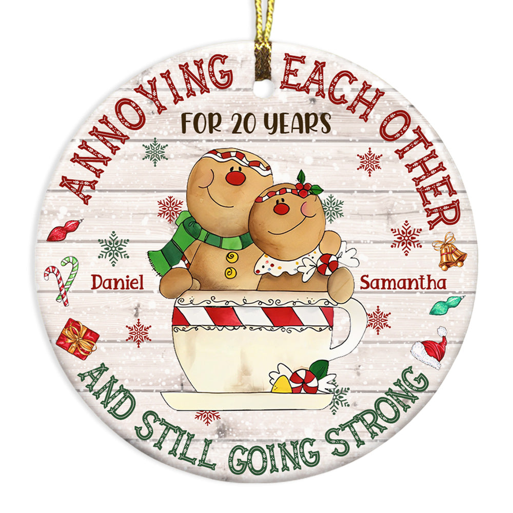 Personalized Christmas Gift For Couple Annoying Each Other Circle Ornament 28636 Primary Mockup