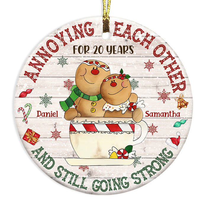 Personalized Christmas Gift For Couple Annoying Each Other Circle Ornament 28636 1