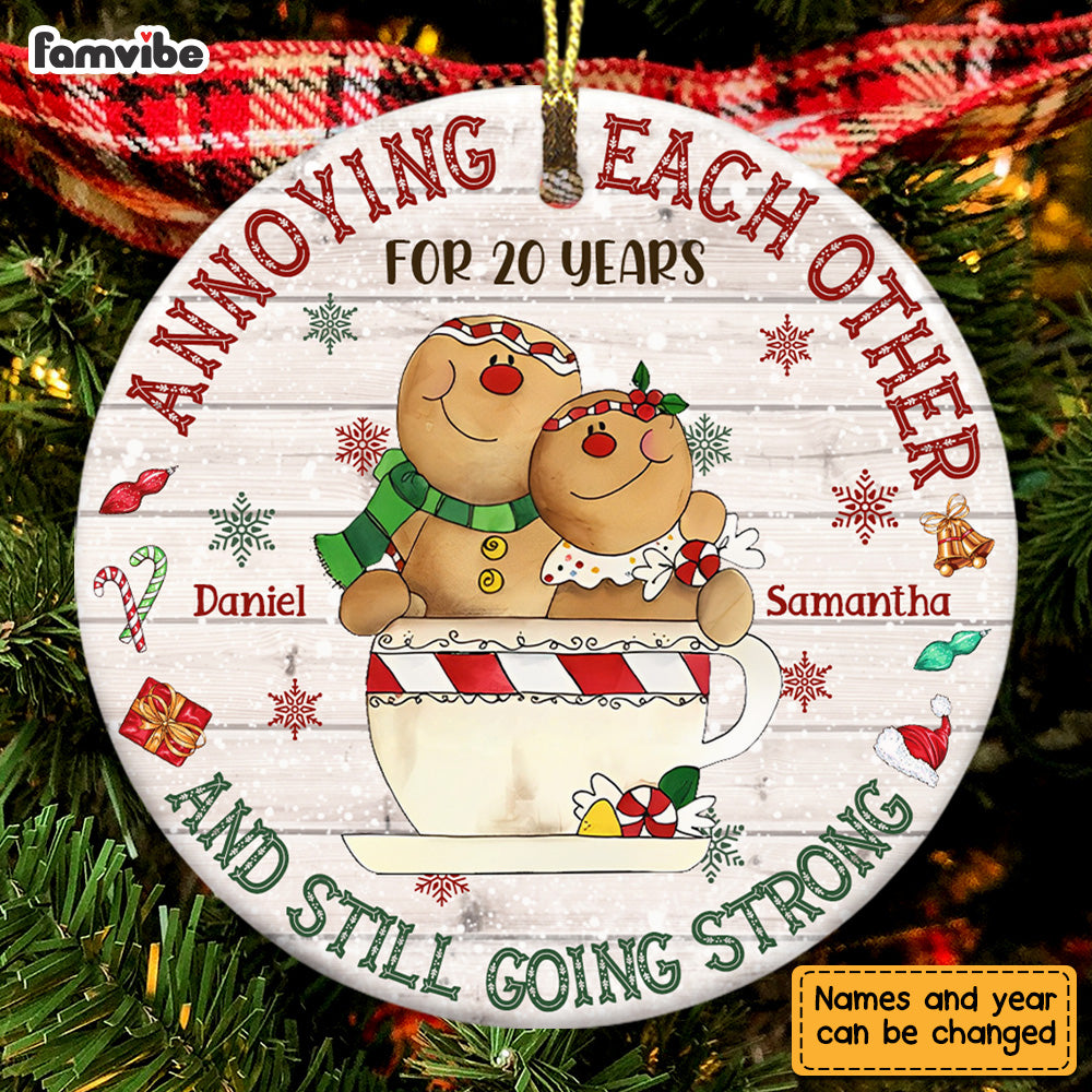 Personalized Christmas Gift For Couple Annoying Each Other Circle Ornament 28636 Primary Mockup