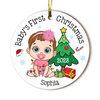 Personalized Baby 1st Christmas Circle Ornament 28643 1