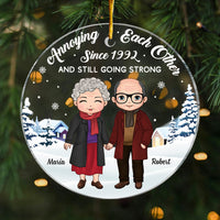 Personalized Gift For Old Couple Annoying Each Other Circle Ornament 28647 thumb 1
