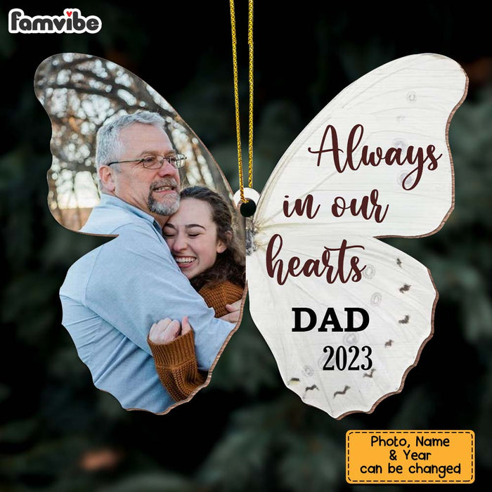 Personalized Memorial Gift Always In Our Heart Sympathy Photo Ornament 28652 1