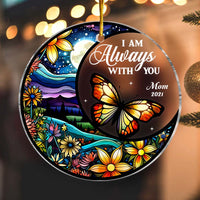 Personalized Memorial Gift  I Am Always With You Butterfly Circle Ornament 28653 thumb 1