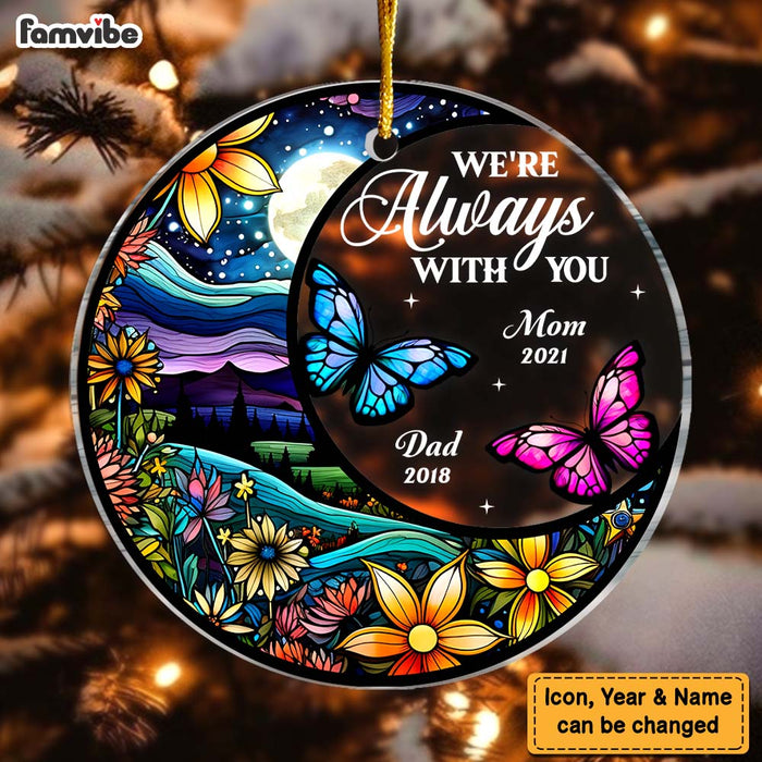 Personalized Memorial Gift  I Am Always With You Butterfly Circle Ornament 28653 1